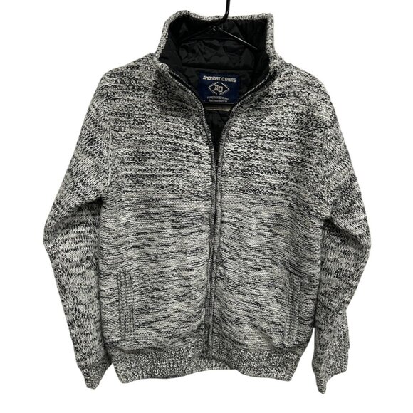 Amongst Others NEW American Legacy Knit Full Zip Jacket Black Grey Sz Small - Picture 1 of 8